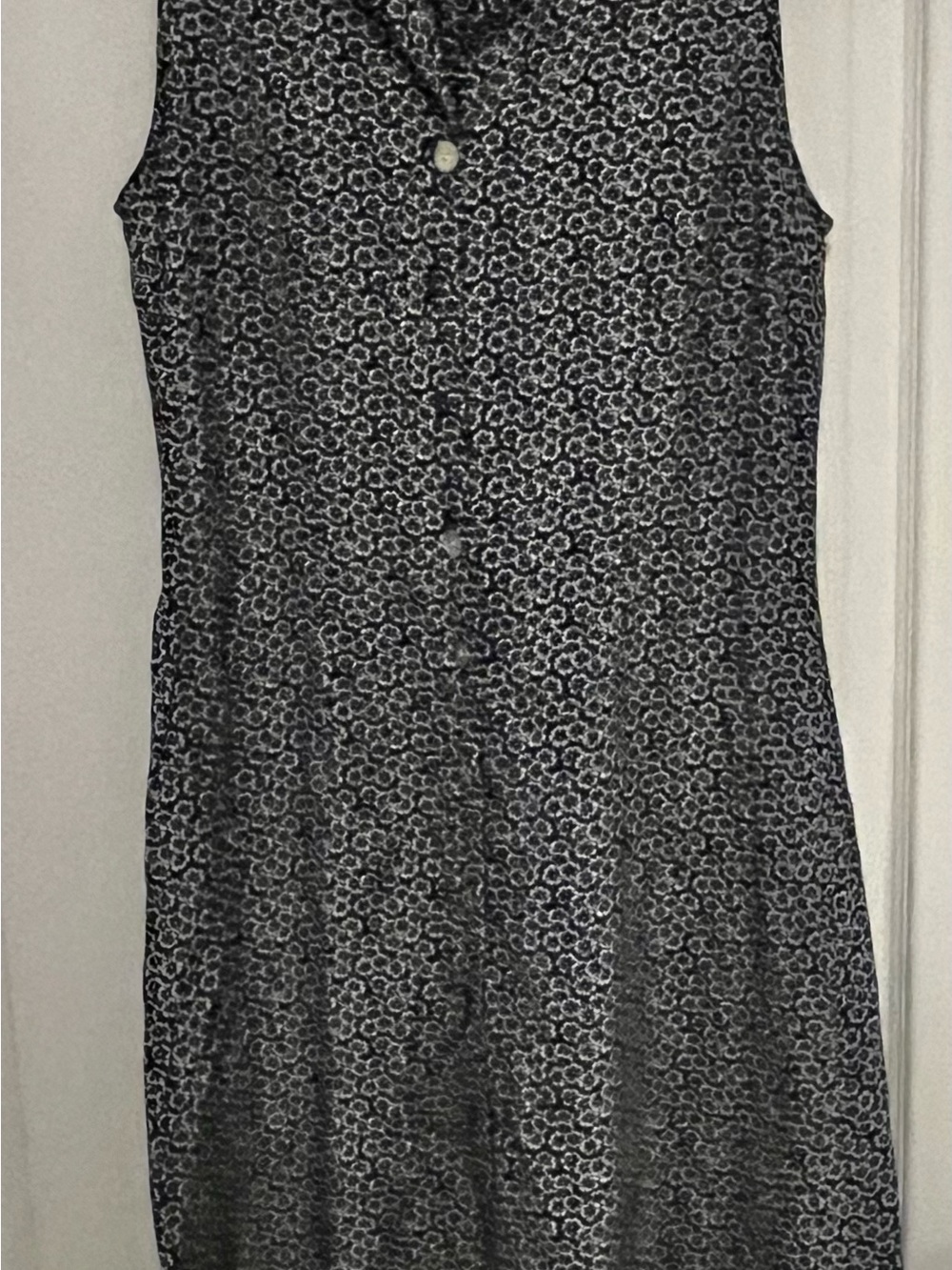 90’s Jonathan martin Black and White Sleeveless Printed Midi Dress